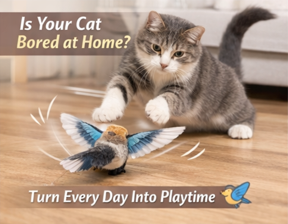 Electric Cat Toy Bird For Self-Entertainment - Interactive Cat Toy Automatic With Catnip, Intelligent Rechargeable Cat Toy For Cats To Play With And Step On