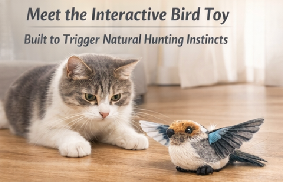Electric Cat Toy Bird For Self-Entertainment - Interactive Cat Toy Automatic With Catnip, Intelligent Rechargeable Cat Toy For Cats To Play With And Step On
