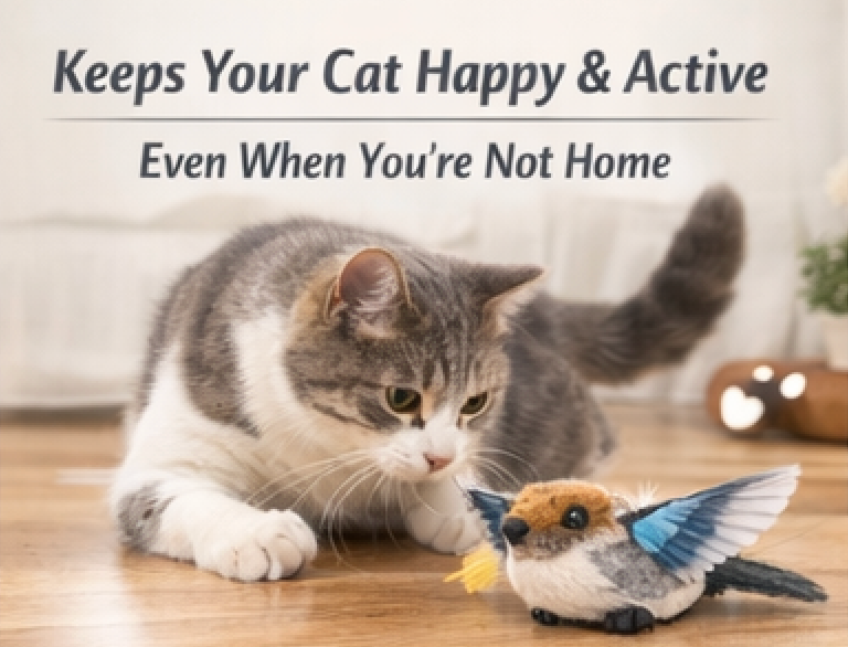 Electric Cat Toy Bird For Self-Entertainment - Interactive Cat Toy Automatic With Catnip, Intelligent Rechargeable Cat Toy For Cats To Play With And Step On