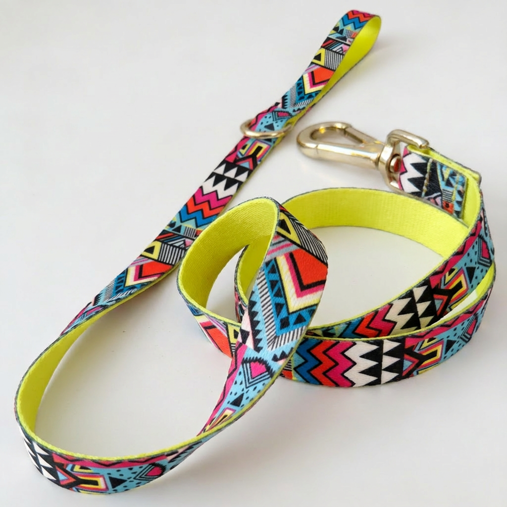 Elegant Dog Leash Ethnic Vibrance